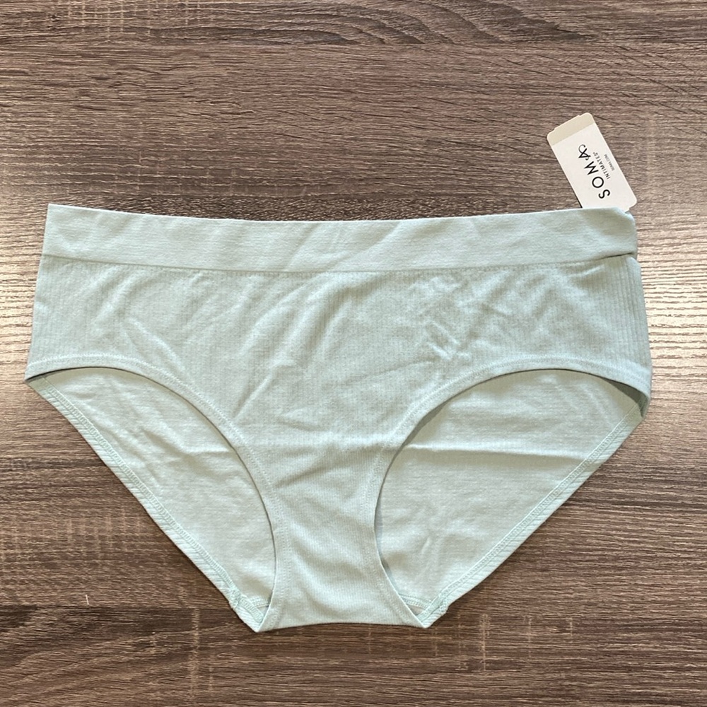NWT - Soma Intimates Seamless Aloe Hipster Panties - Jade Surf - XL